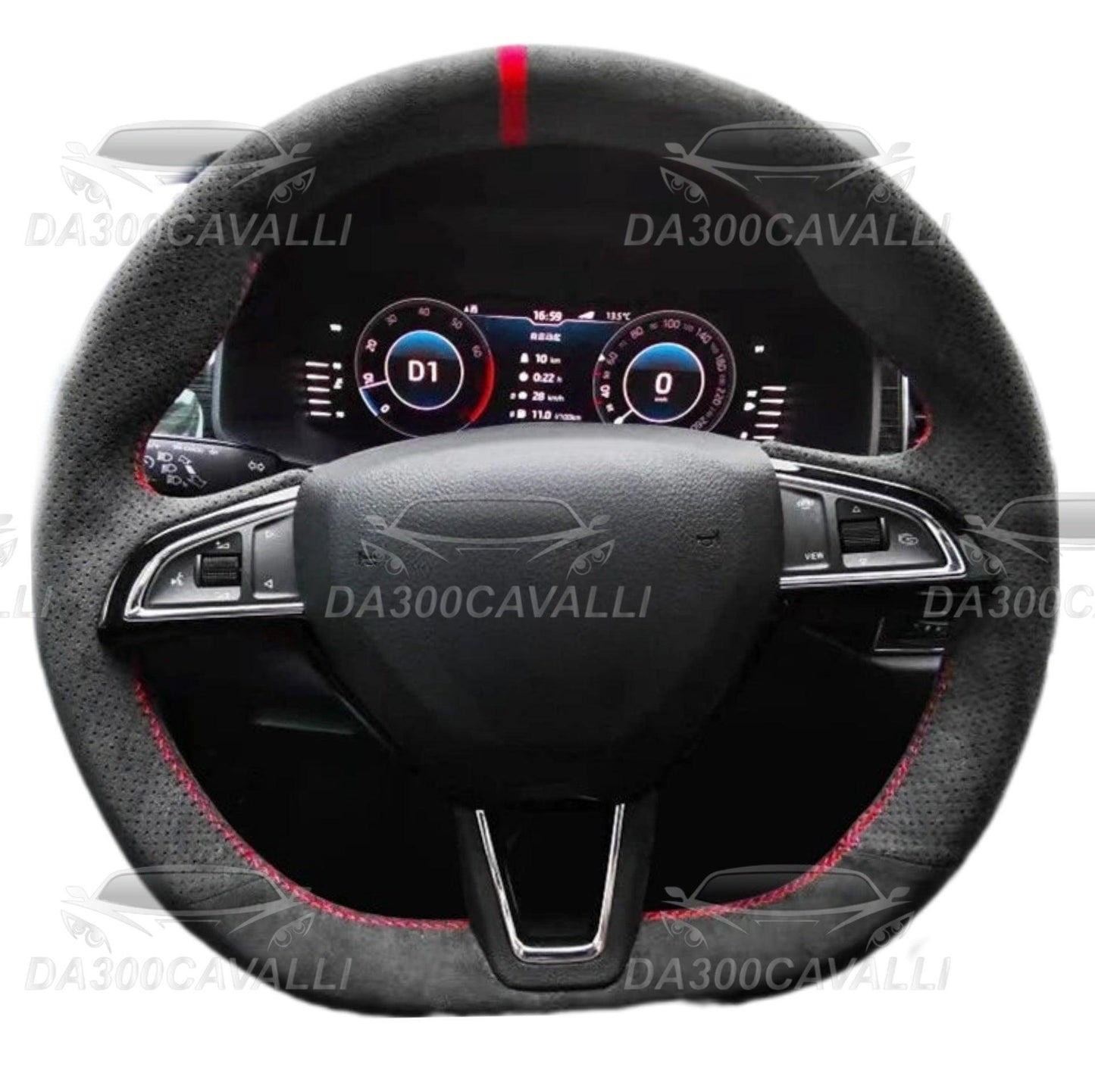 Coprivolante Pretagliato In Alcantara Skoda Fabia Octavia Kamiq - Da300Cavalli