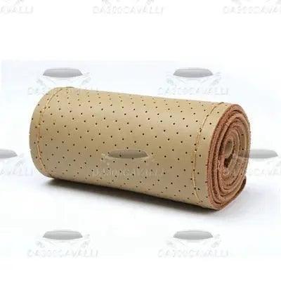 Corpo volante in pelle traforata beige 38cm, accessorio tuning auto Da300Cavalli