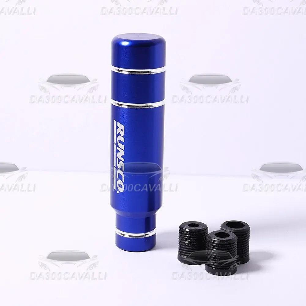 Pomello cambio in alluminio blu 13cm con adattatori neri Da300Cavalli tuning auto