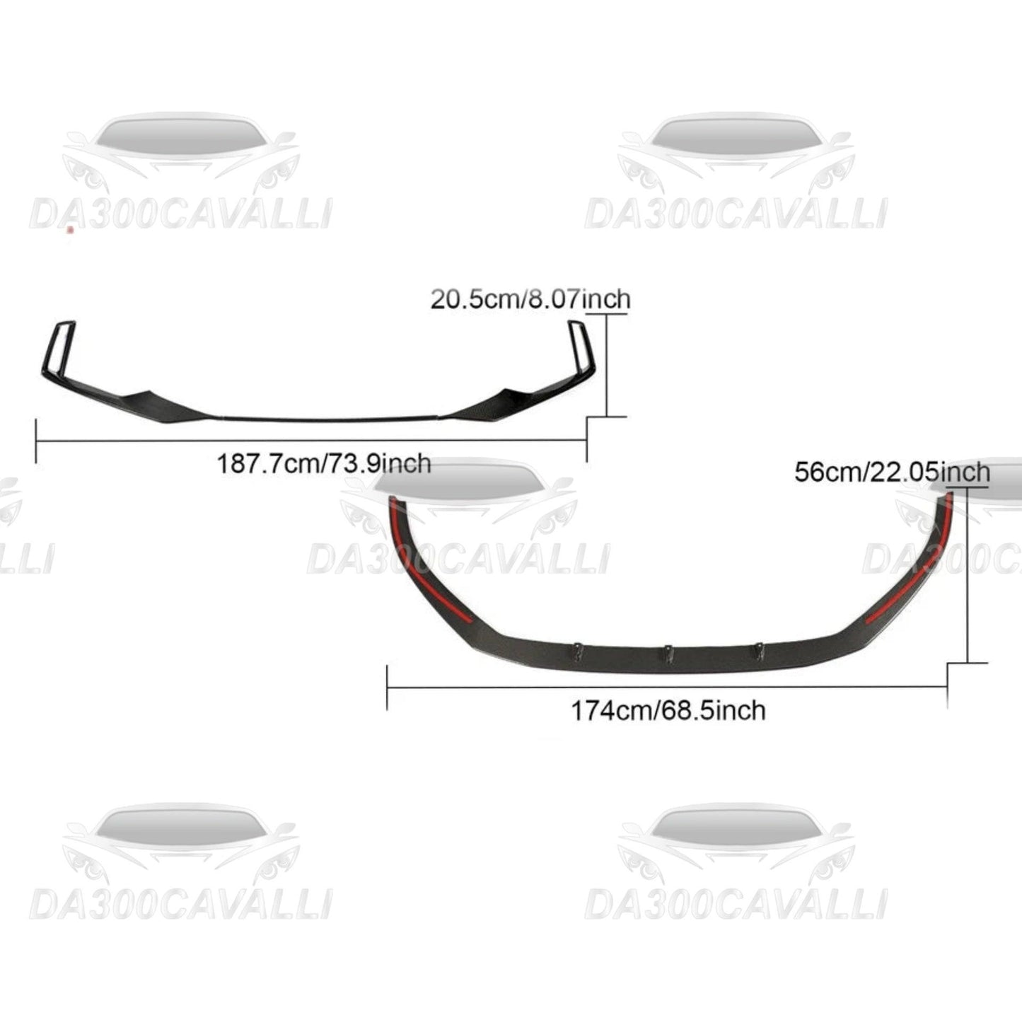 Splitter Fibra Di Carbonio Audi Rs3 (2017-2020) - Da300Cavalli