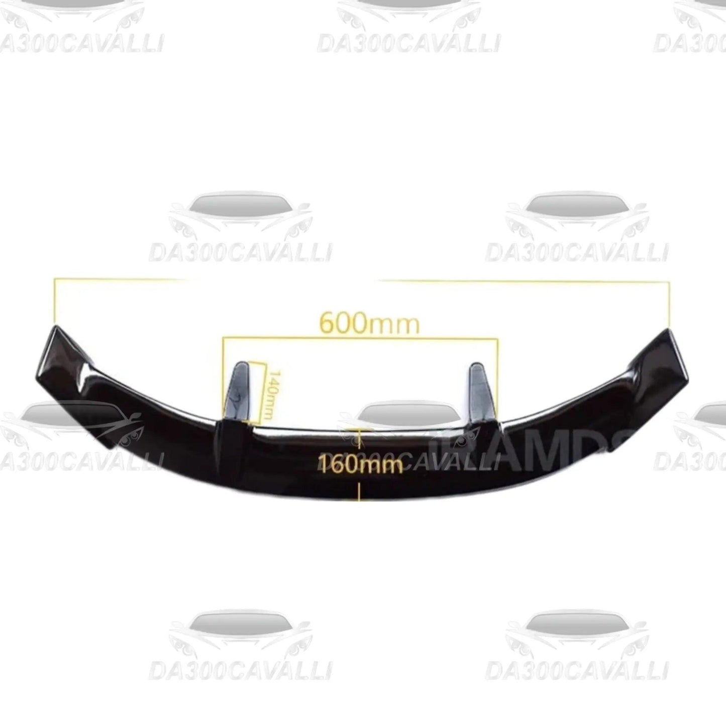 Spoiler nero per Volkswagen Scirocco 2009-2017, misure 600mm, tuning Da300Cavalli.