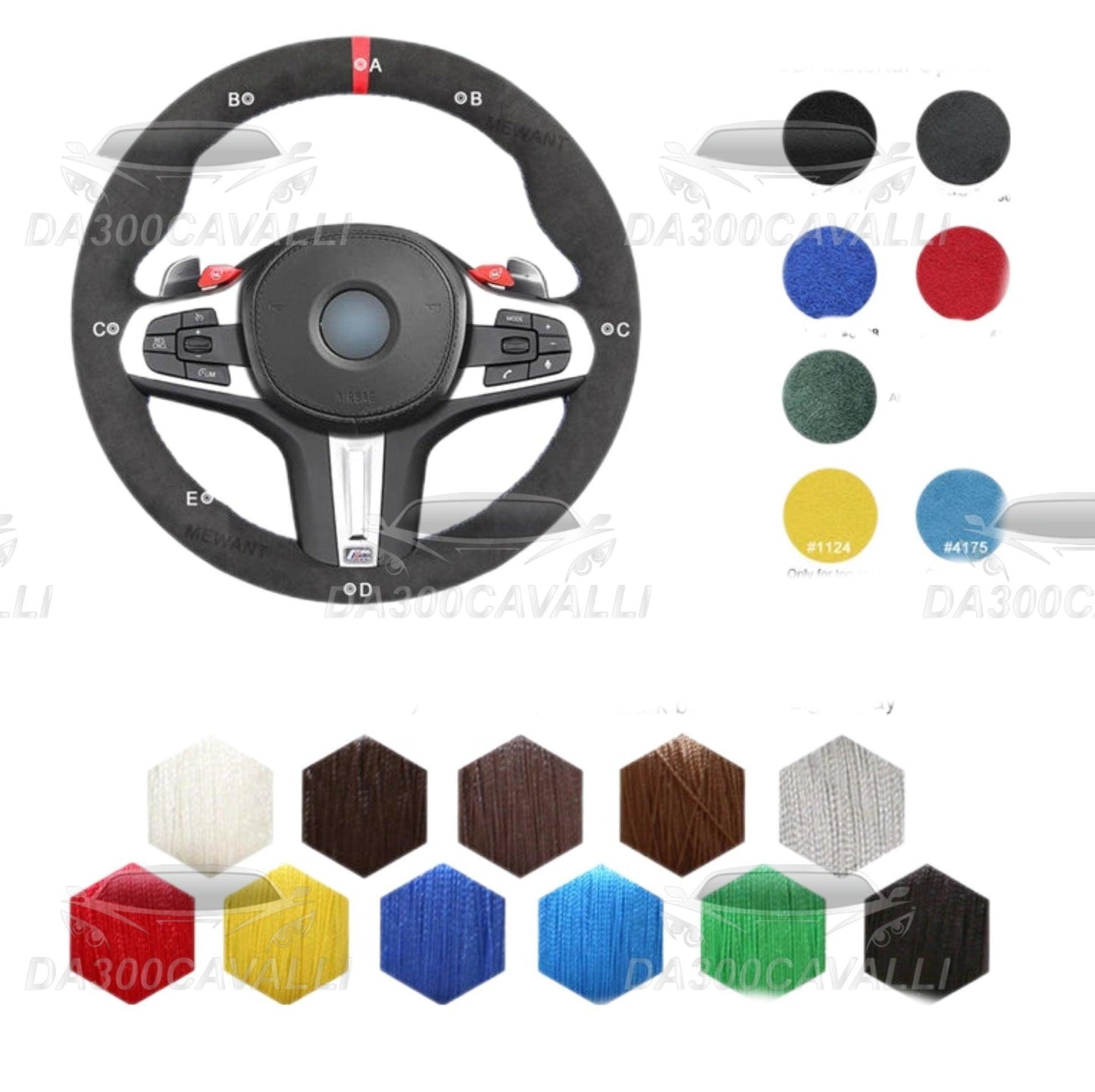 Volante Pretagliato In Alcantara Bmw M3 G80 M4 G82 G83 M5 F90 M8 F91 F92 F93 X3 M F97 X4 F98 X5 F95 X6 F96 - Da300Cavalli