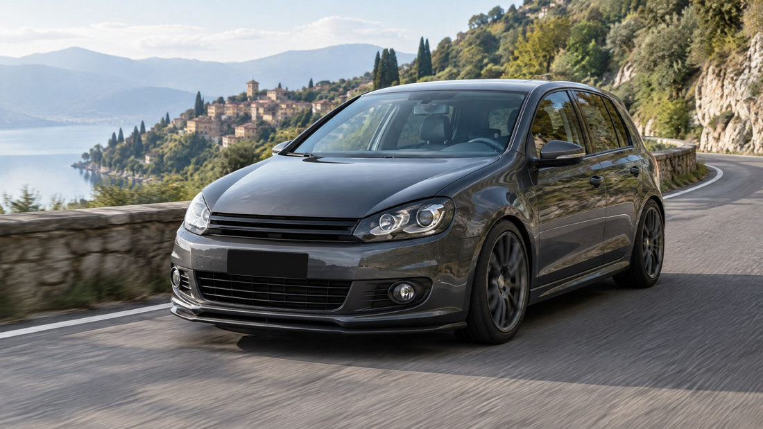 Volkswagen Golf 6 elaborata su strada collinare