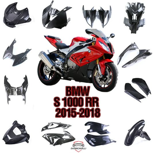 Carena in carbonio per BMW S1000RR 2015-2018, moto rossa e ricambi tuning Da300Cavalli.