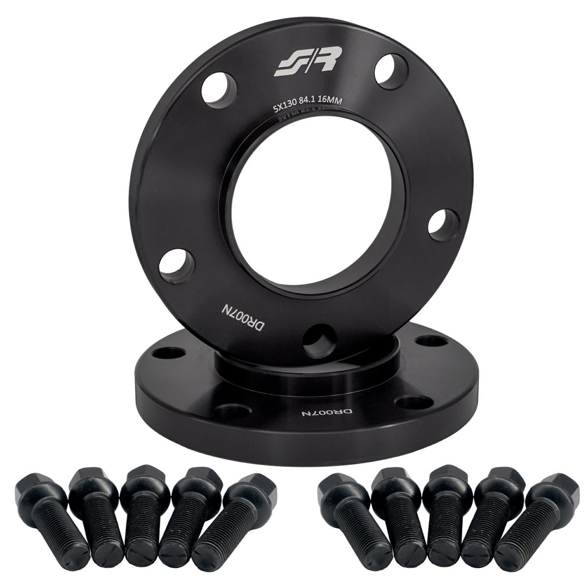 2 distanziali ruota neri 16mm 5x130 centraggio 84,1 con bull. – Simoni Racing