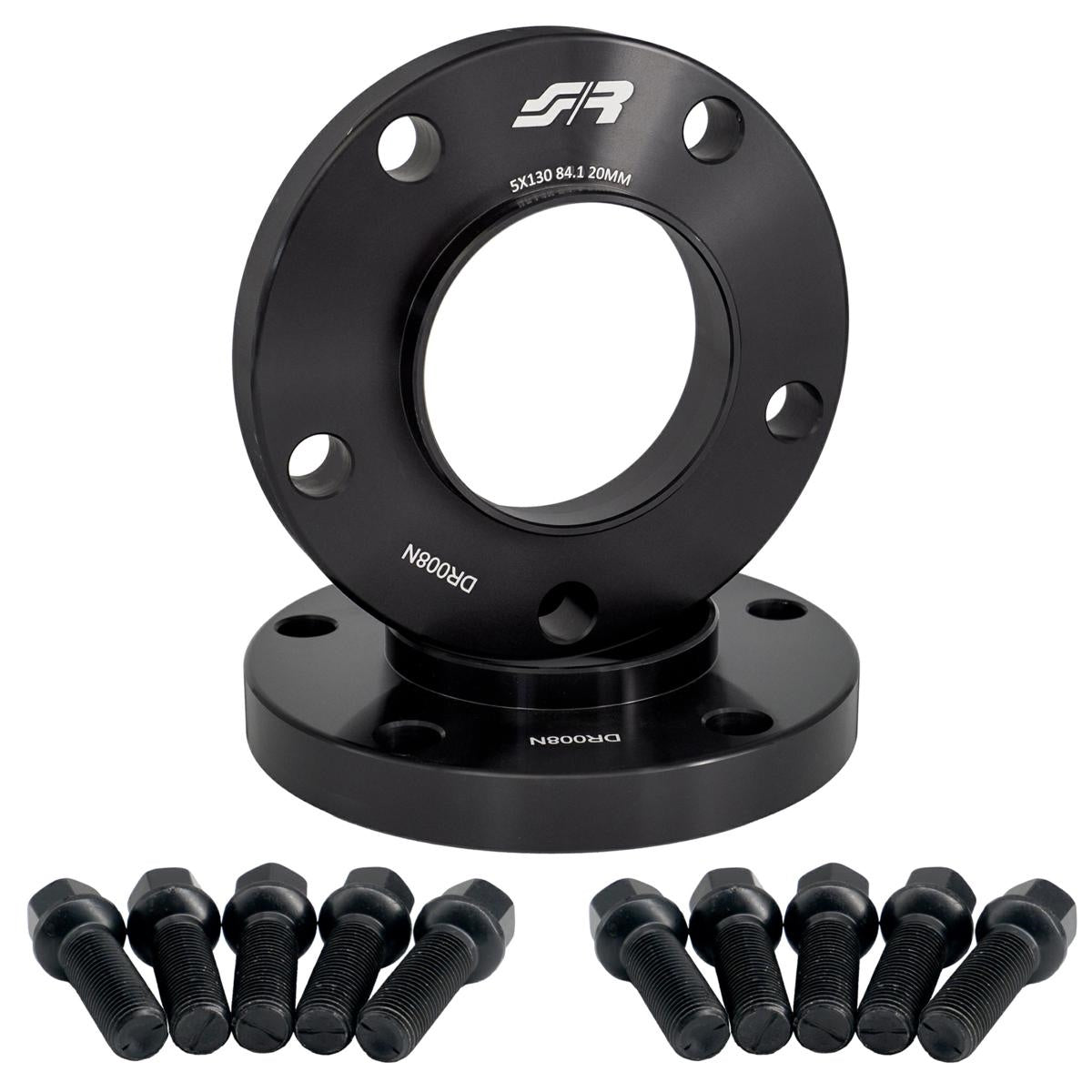 2 distanziali ruota neri 20mm 5x130 centraggio 84,1 con bull. – Simoni Racing