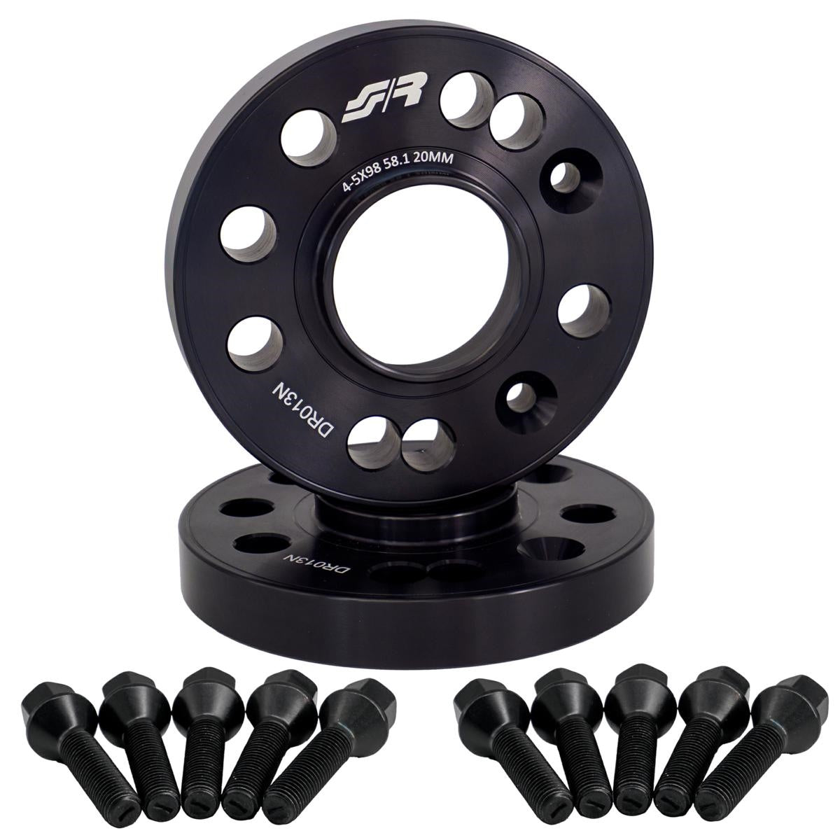 2 distanziali ruota neri 20mm 4/5x98 centraggio 58,1 con bull. – Simoni Racing