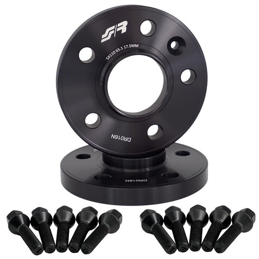 2 distanziali ruota neri 17,5mm 5x110 centraggio 65,1 con bull. – Simoni Racing