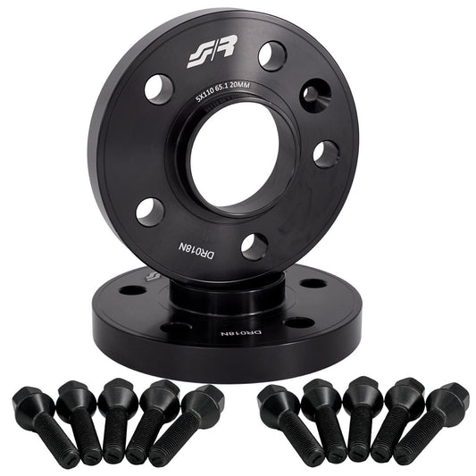 2 distanziali ruota neri 20mm 5x110 centraggio 65,1 con bull. – Simoni Racing