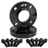 2 distanziali ruota neri 20mm 4x108 centraggio 65,1 con bull.