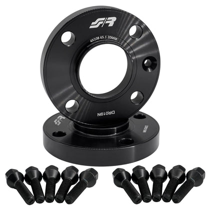 2 distanziali ruota neri 20mm 4x108 centraggio 65,1 con bull. – Simoni Racing