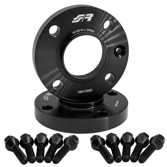 2 distanziali ruota neri 20mm 4x108 centraggio 65,1 con bull. – Simoni Racing