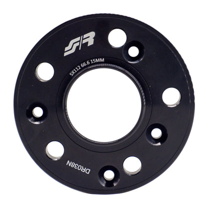 2 distanziali ruota neri 15mm 5x112 66,6 con bulloneria sferica – Simoni Racing – foto 2