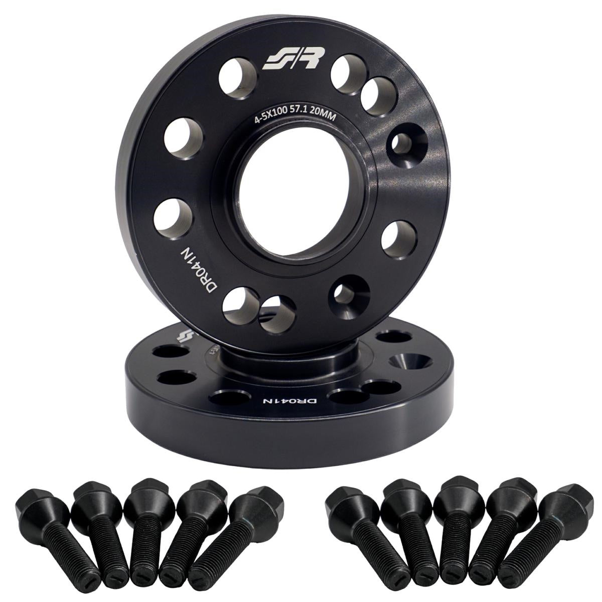 2 distanziali ruota neri 20mm 4-5x100 centraggio 57,1 con bull. – Simoni Racing