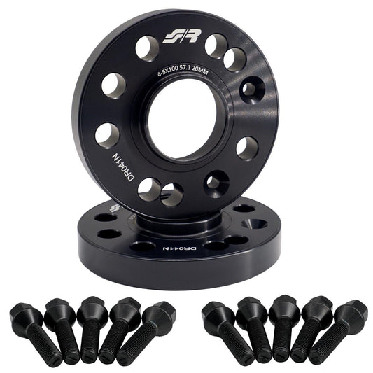 2 distanziali ruota neri 20mm 4-5x100 centraggio 57,1 con bull. – Simoni Racing