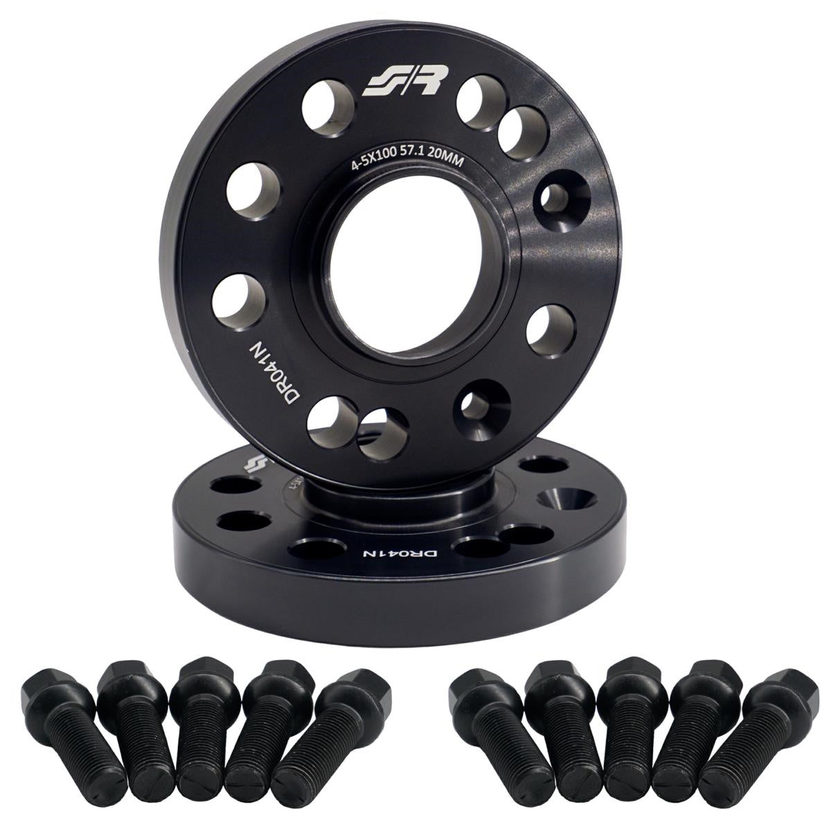 2 distanziali ruota neri 20mm 4-5x100 57,1 con bulloneria sfer. – Simoni Racing