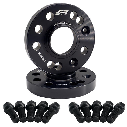 2 distanziali ruota neri 20mm 4-5x100 57,1 con bulloneria sfer. – Simoni Racing