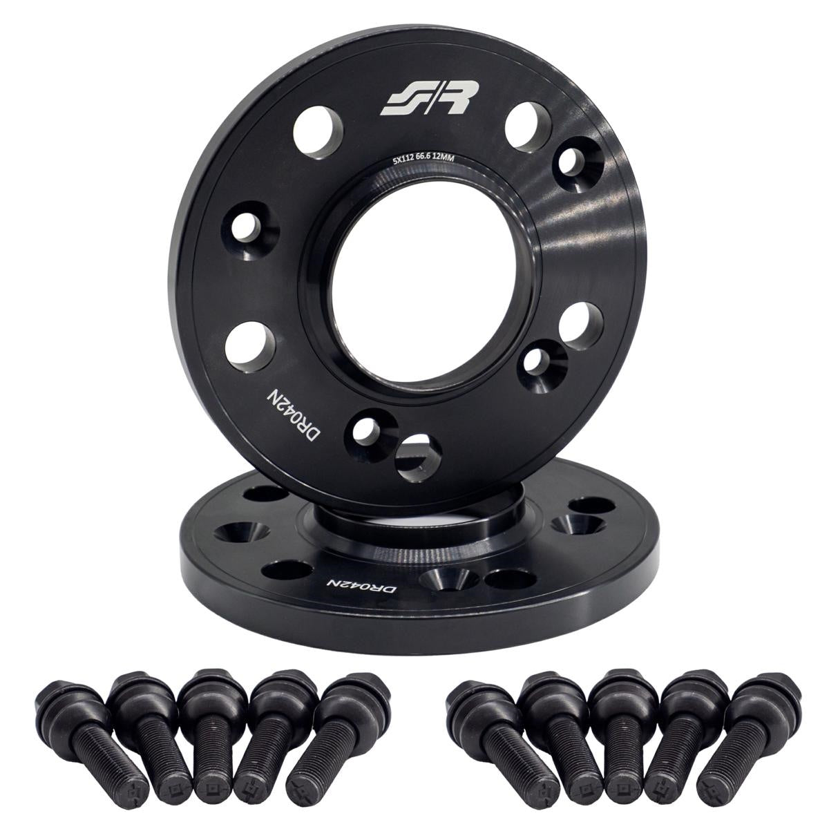 2 distanziali ruota neri 12mm 5x112 centraggio 66,6 con bull. – Simoni Racing