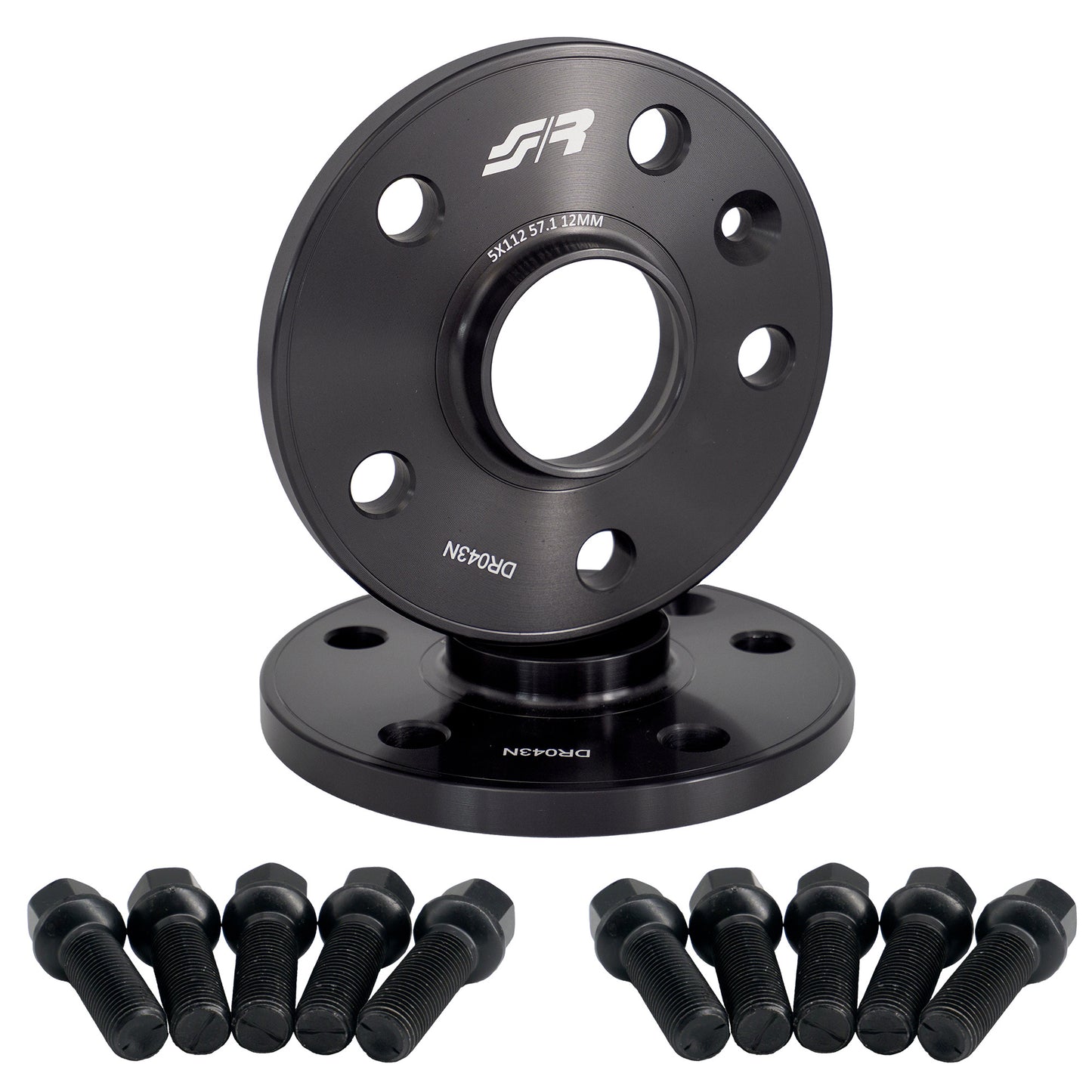2 distanziali ruota neri 12mm centraggio 57,1 con bull.sferica – Simoni Racing