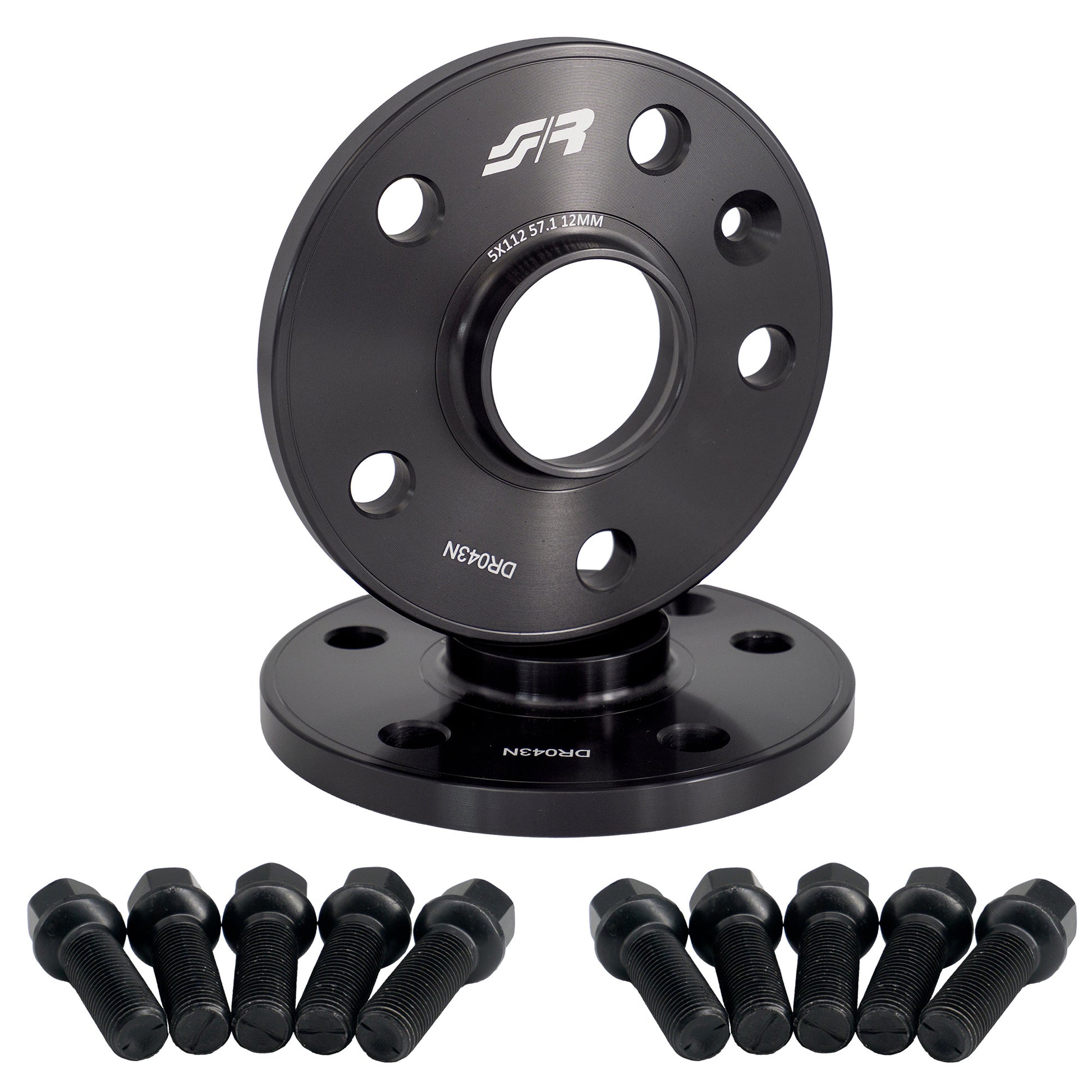2 distanziali ruota neri 12mm centraggio 57,1 con bull.sferica – Simoni Racing