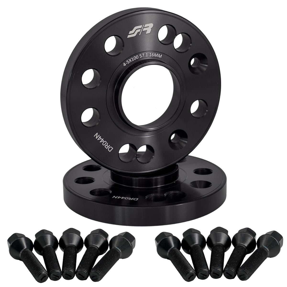 2 distanziali ruota neri 16mm 4-5x100 centraggio 57,1 con bull. – Simoni Racing