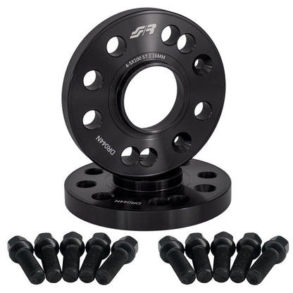 2 distanziali ruota neri 16mm 4-5x100 con centr.57,1 bul.sferica – Simoni Racing