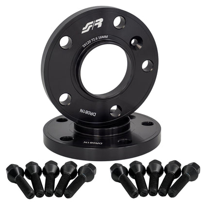2 distanziali ruota neri 16mm 5x120 centraggio 72,6 con bull. – Simoni Racing
