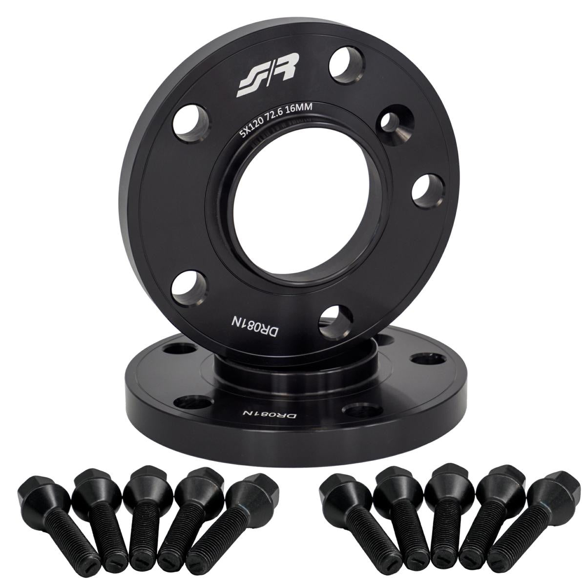 2 distanziali ruota neri 16mm 5x120 centraggio 72,6 con bull. – Simoni Racing