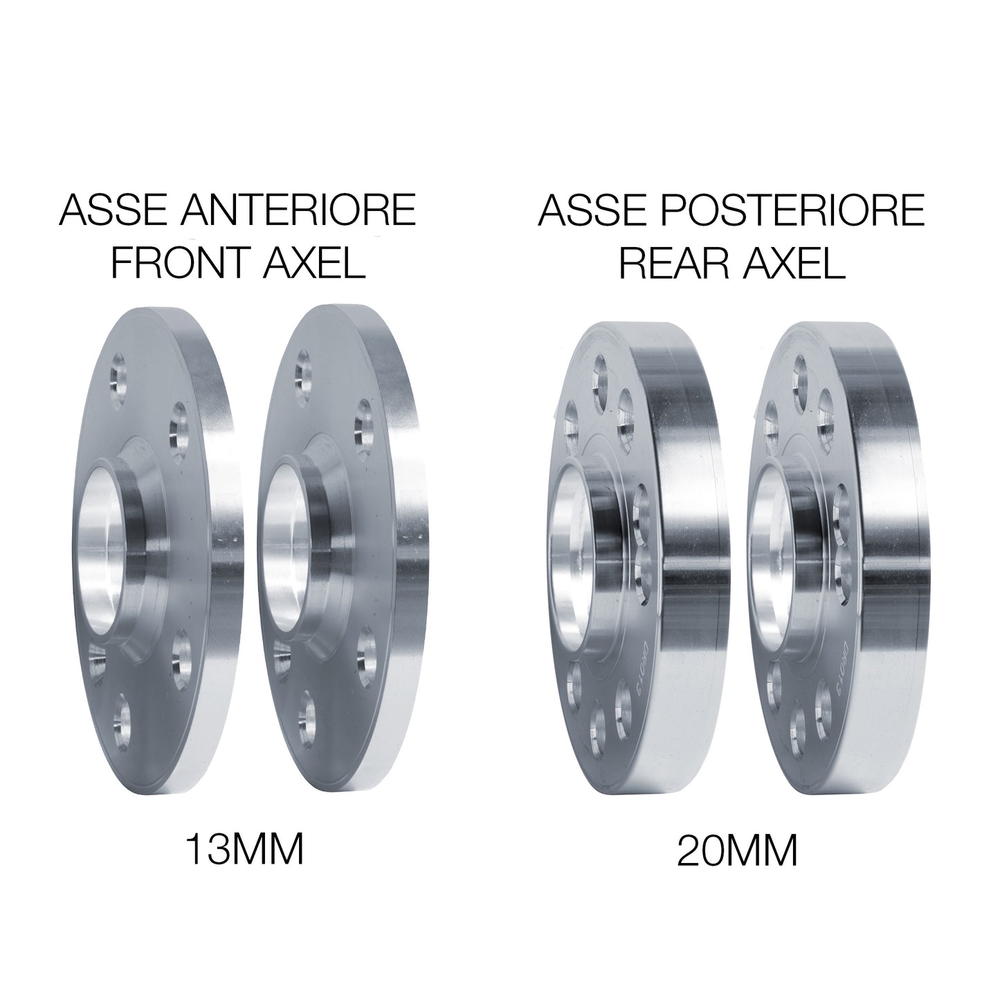 Kit distanziali ruota 2X13mm + 2X20mm con bulloneria – Simoni Racing – foto 2