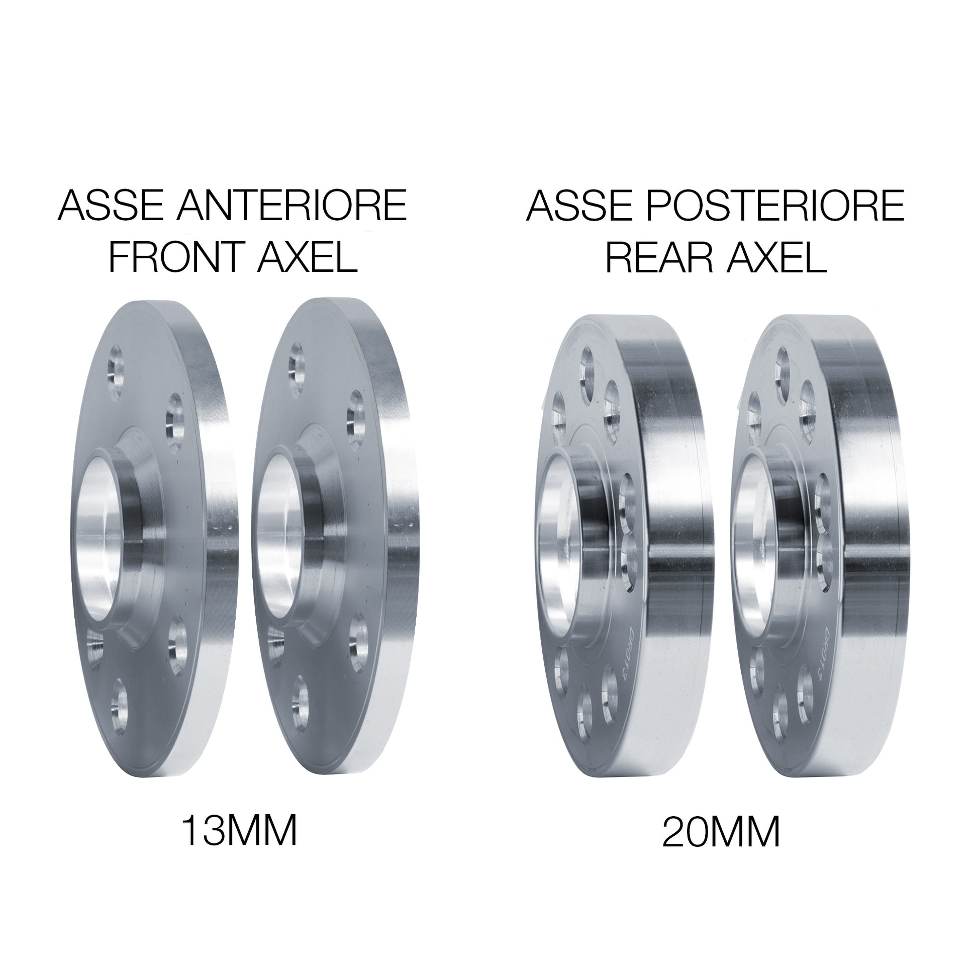 Kit distanziali ruota 2X13mm + 2X20mm con bulloneria – Simoni Racing – foto 2