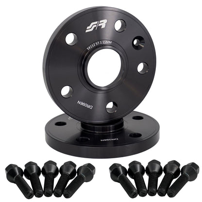 2 distanziali ruota neri 15mm 5x112 centraggio 57,1 con bull. – Simoni Racing