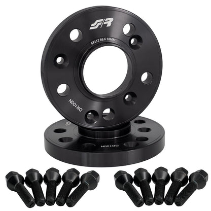2 distanziali ruota neri 18mm 5x112 centraggio 66,6 con bull. – Simoni Racing