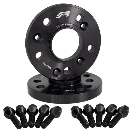 2 distanziali ruota neri 18mm 5x112 centraggio 66,6 con bull. – Simoni Racing