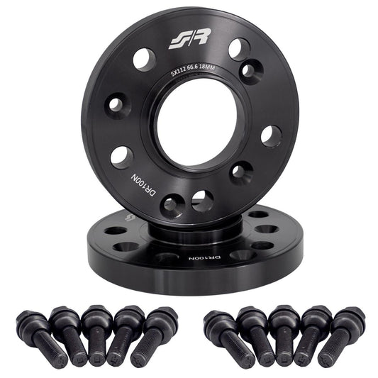 2 distanziali ruota neri 18mm 5x112 centraggio 66,6 con bull. – Simoni Racing