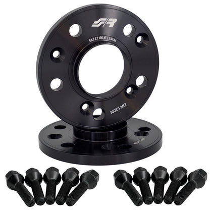 2 distanziali ruota neri 12mm 5x112 centraggio 66,6 con bull. – Simoni Racing
