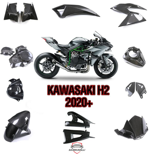 Carene in carbonio per Kawasaki H2 2020+, ricambi moto tuning Da300Cavalli