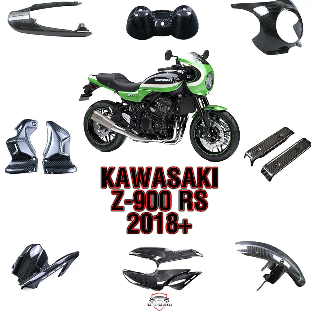 Accessori tuning in carbonio per Kawasaki Z900RS 2018, ricambi Da300Cavalli disponibili online.