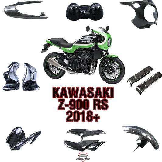 Accessori tuning in carbonio per Kawasaki Z900RS 2018, ricambi Da300Cavalli disponibili online.