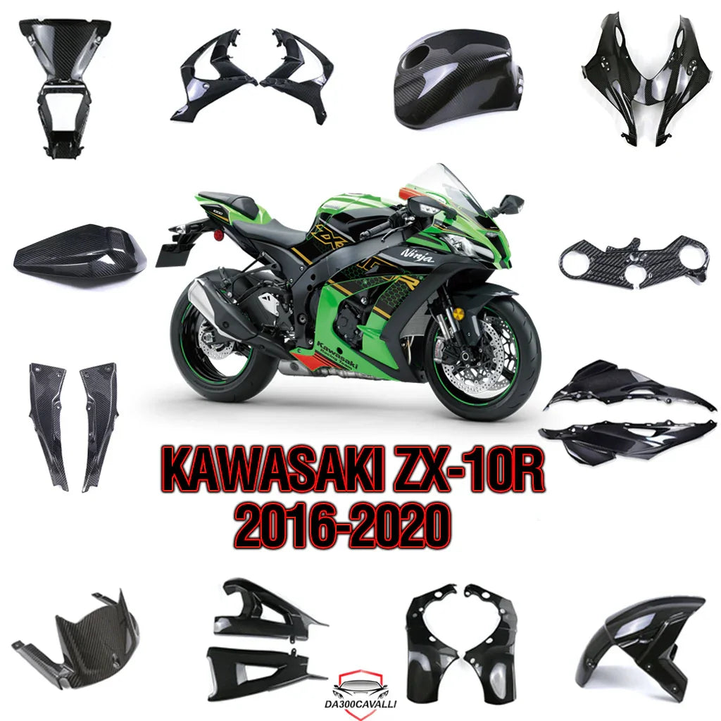 Carene in carbonio per Kawasaki ZX-10R 2016-2020, ricambi moto tuning Da300Cavalli