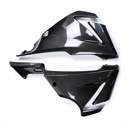 Carene in fibra di carbonio per moto, ricambio tuning Da300Cavalli, finitura lucida nera