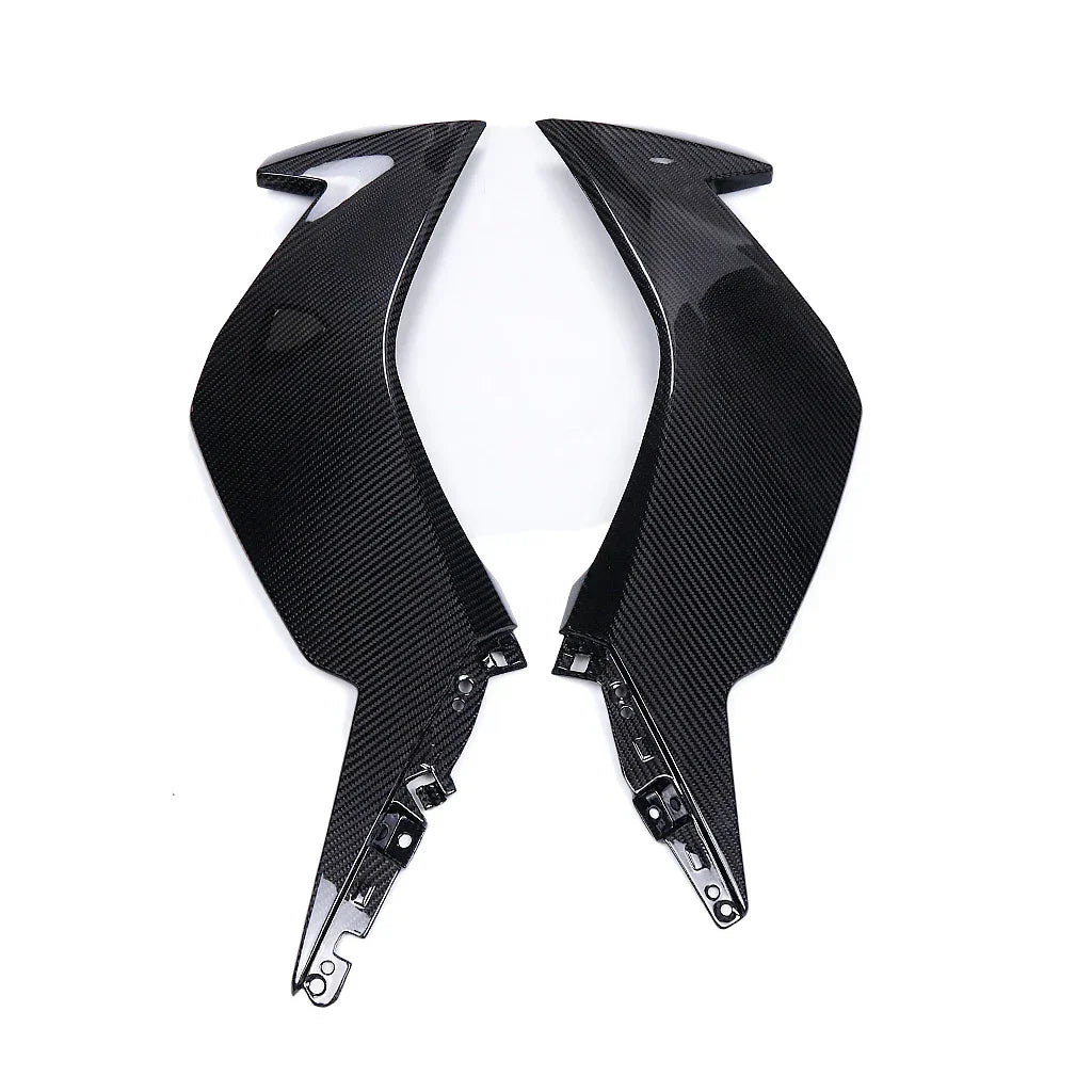 Carene laterali moto in carbonio, accessori tuning Da300Cavalli, ricambio nero lucido