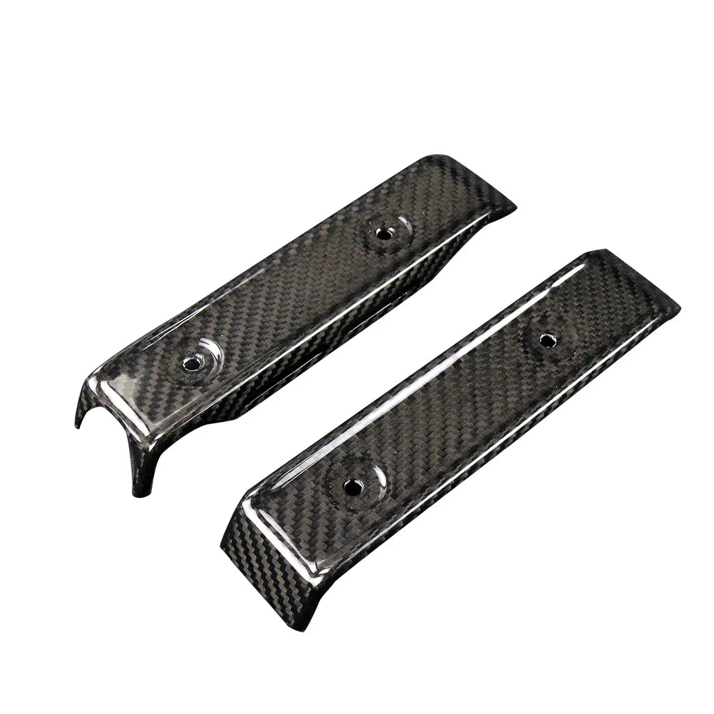 Coppia cover in fibra di carbonio per auto, accessori tuning Da300Cavalli, fondo bianco