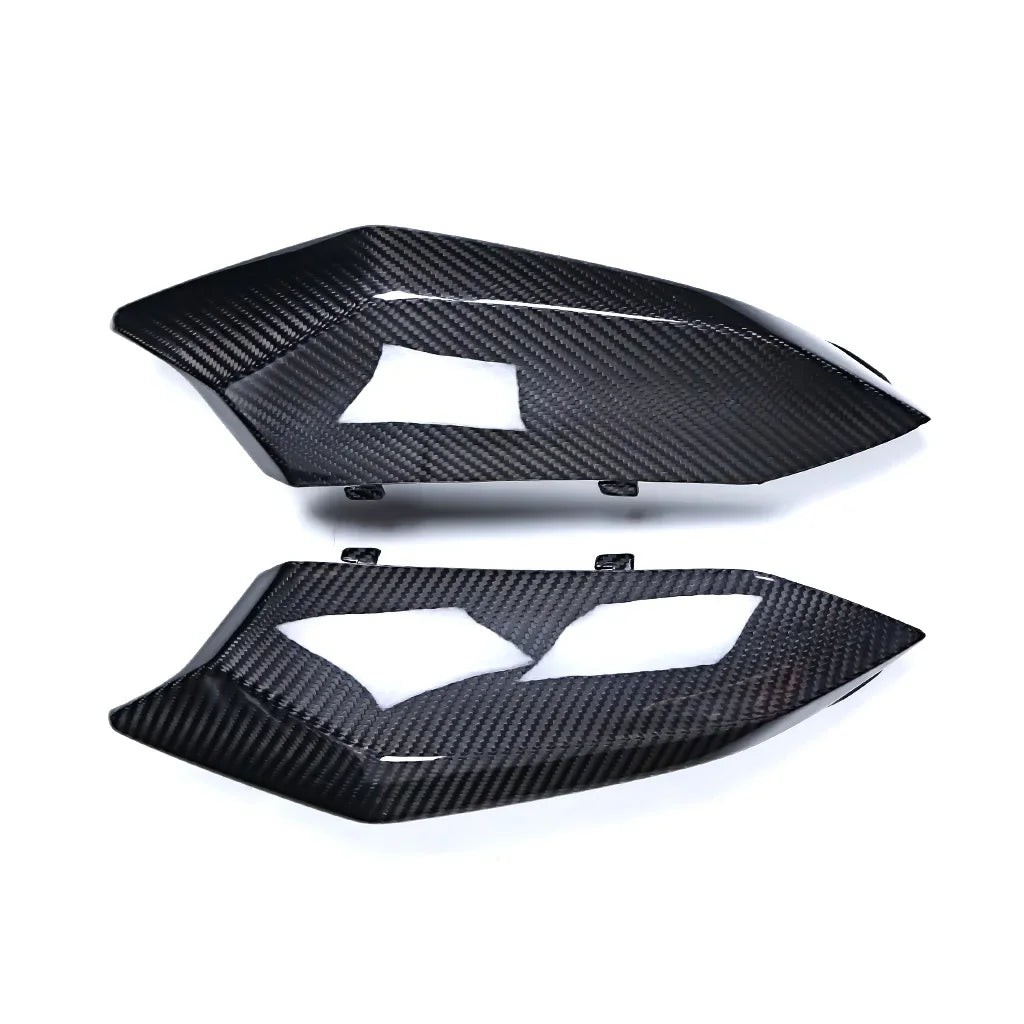 Coppia di carene laterali moto in fibra di carbonio, accessori tuning Da300Cavalli