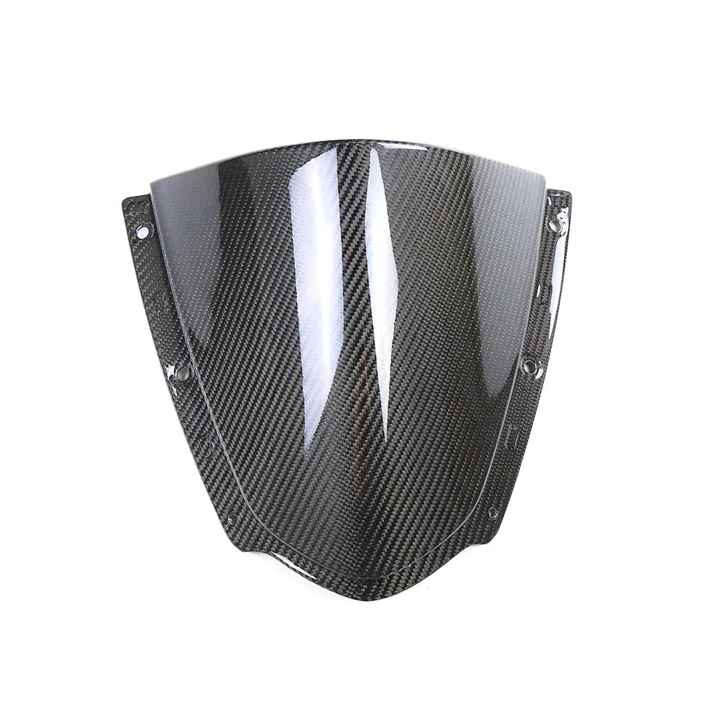 Cupolino moto in carbonio lucido, ricambio tuning Da300Cavalli, fondo bianco