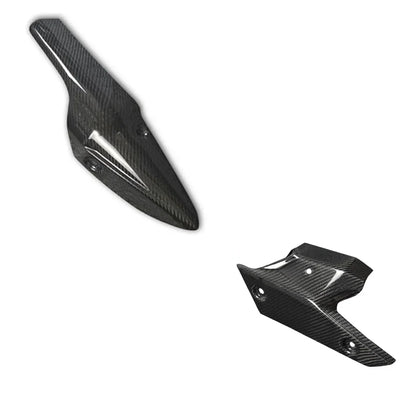 Coppia di carene in carbonio per moto, accessori tuning Da300Cavalli, fondo bianco