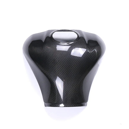 Copertura serbatoio moto in carbonio, accessorio tuning Da300Cavalli, sfondo bianco