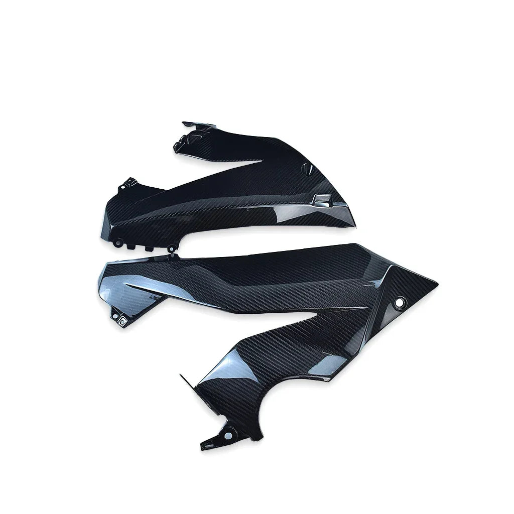 Carene moto in fibra di carbonio nere, accessori tuning Da300Cavalli