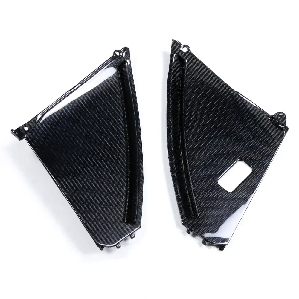 Coppia di cover laterali in fibra di carbonio per moto, ricambio tuning Da300Cavalli