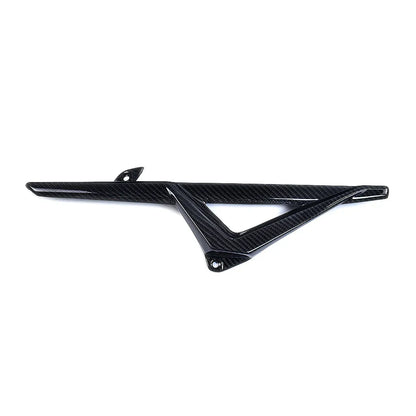 Carter catena moto in carbonio, ricambio tuning Da300Cavalli, fondo bianco