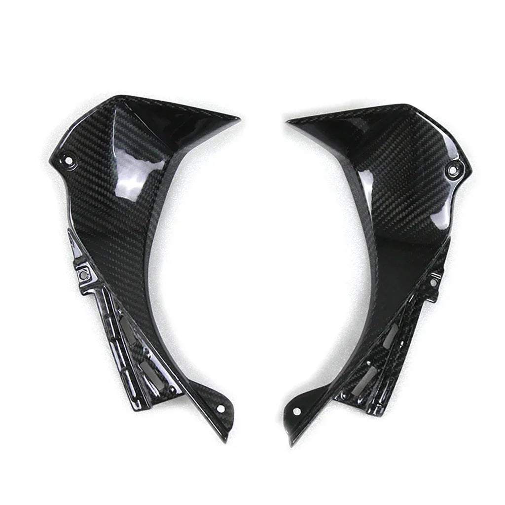 Coppia carene laterali moto in carbonio lucido, accessori tuning Da300Cavalli